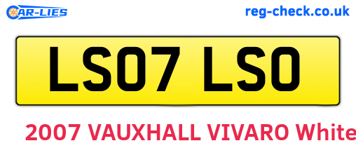 LS07LSO are the vehicle registration plates.