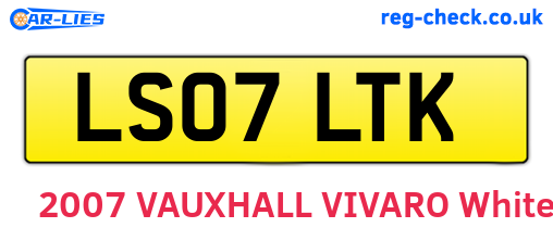 LS07LTK are the vehicle registration plates.