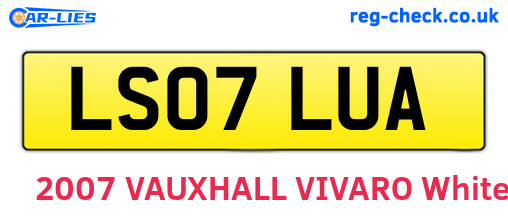 LS07LUA are the vehicle registration plates.