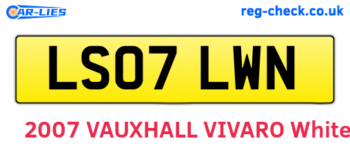 LS07LWN are the vehicle registration plates.