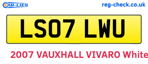 LS07LWU are the vehicle registration plates.