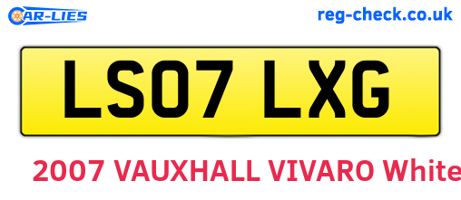 LS07LXG are the vehicle registration plates.
