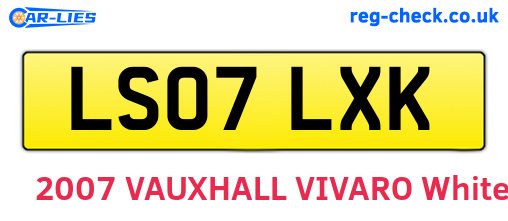 LS07LXK are the vehicle registration plates.