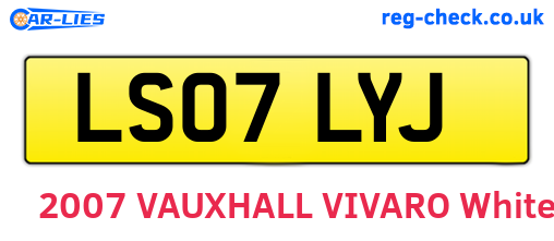 LS07LYJ are the vehicle registration plates.
