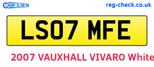 LS07MFE are the vehicle registration plates.