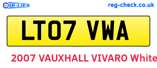 LT07VWA are the vehicle registration plates.