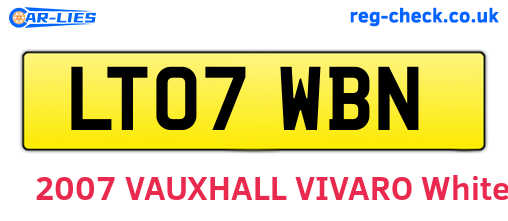 LT07WBN are the vehicle registration plates.