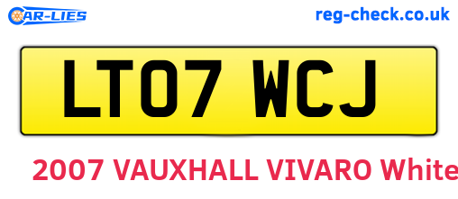 LT07WCJ are the vehicle registration plates.