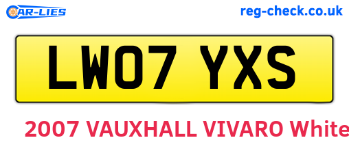 LW07YXS are the vehicle registration plates.