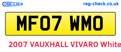 MF07WMO are the vehicle registration plates.