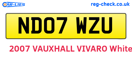 ND07WZU are the vehicle registration plates.