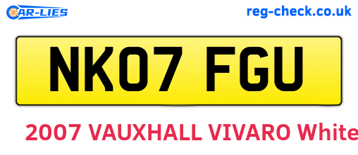 NK07FGU are the vehicle registration plates.