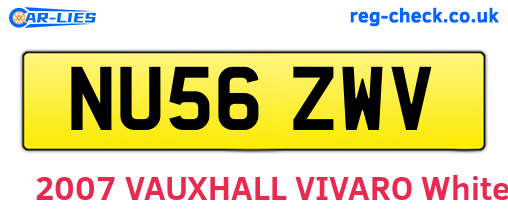 NU56ZWV are the vehicle registration plates.