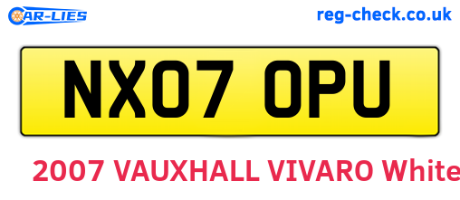 NX07OPU are the vehicle registration plates.
