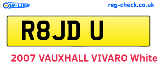 R8JDU are the vehicle registration plates.
