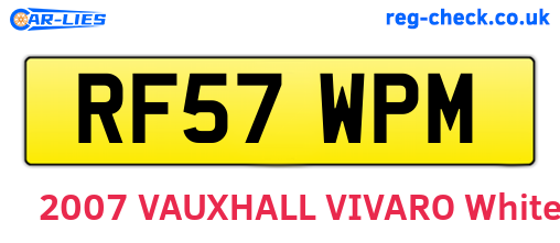 RF57WPM are the vehicle registration plates.