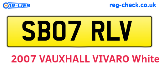 SB07RLV are the vehicle registration plates.
