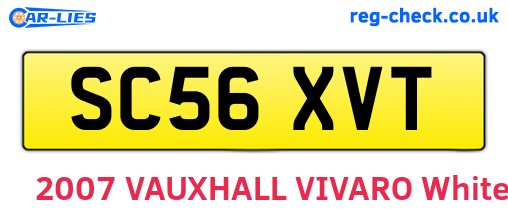 SC56XVT are the vehicle registration plates.