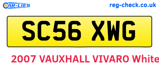 SC56XWG are the vehicle registration plates.