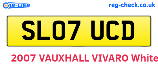 SL07UCD are the vehicle registration plates.