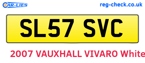 SL57SVC are the vehicle registration plates.