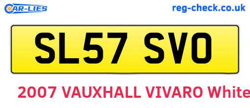 SL57SVO are the vehicle registration plates.