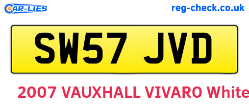 SW57JVD are the vehicle registration plates.