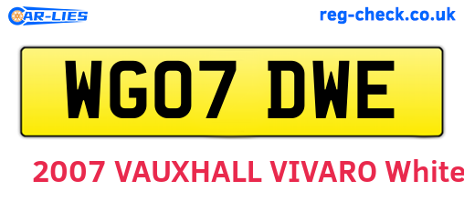 WG07DWE are the vehicle registration plates.