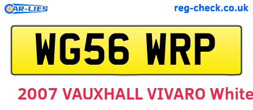 WG56WRP are the vehicle registration plates.