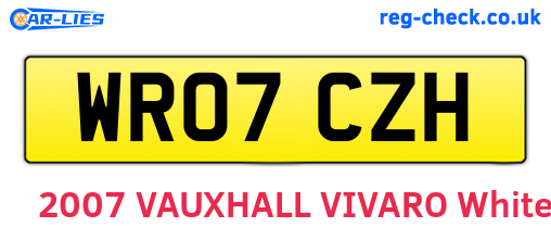 WR07CZH are the vehicle registration plates.
