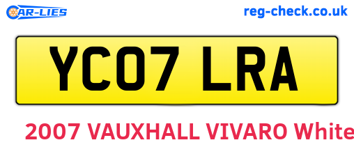 YC07LRA are the vehicle registration plates.