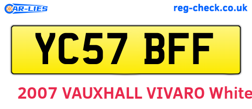 YC57BFF are the vehicle registration plates.