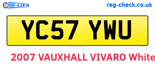 YC57YWU are the vehicle registration plates.