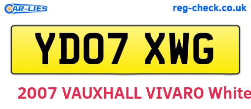 YD07XWG are the vehicle registration plates.
