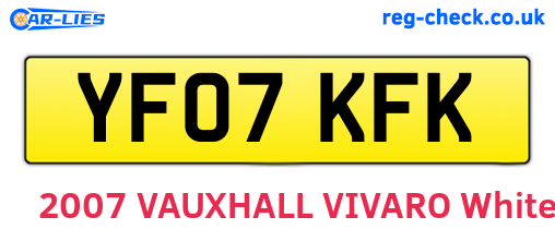 YF07KFK are the vehicle registration plates.