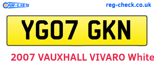 YG07GKN are the vehicle registration plates.