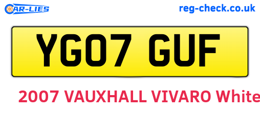 YG07GUF are the vehicle registration plates.