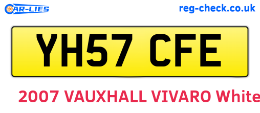 YH57CFE are the vehicle registration plates.