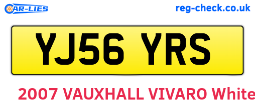 YJ56YRS are the vehicle registration plates.