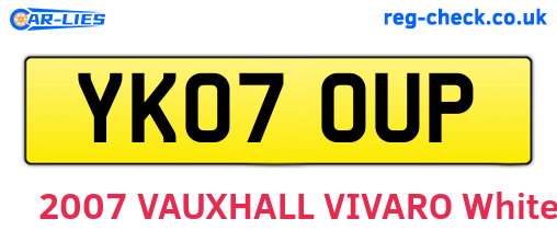 YK07OUP are the vehicle registration plates.