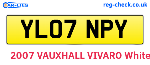YL07NPY are the vehicle registration plates.