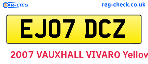 EJ07DCZ are the vehicle registration plates.