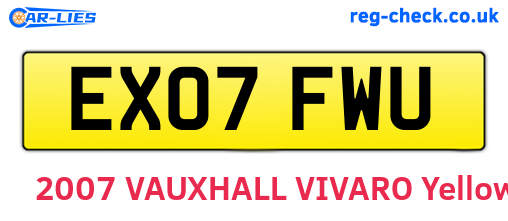 EX07FWU are the vehicle registration plates.