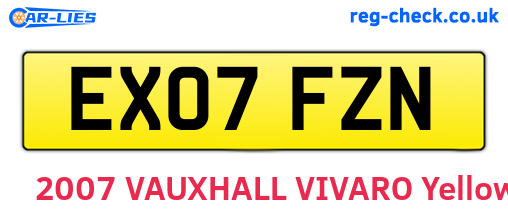 EX07FZN are the vehicle registration plates.