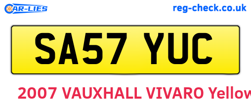 SA57YUC are the vehicle registration plates.