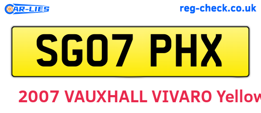 SG07PHX are the vehicle registration plates.