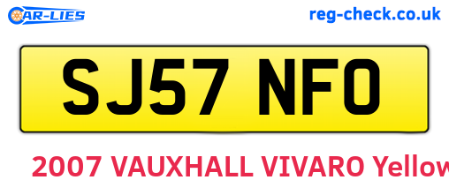 SJ57NFO are the vehicle registration plates.