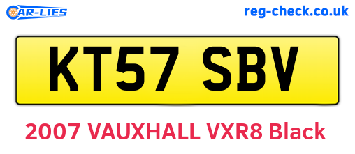 KT57SBV are the vehicle registration plates.