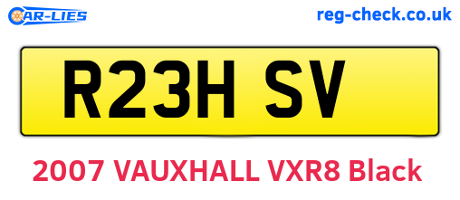R23HSV are the vehicle registration plates.