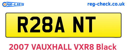 R28ANT are the vehicle registration plates.